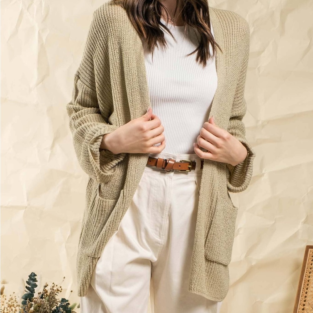 Open front knit cardigan
